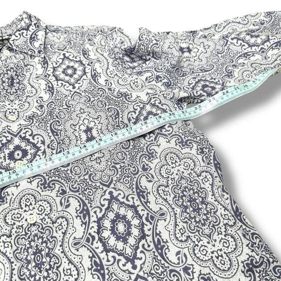 VTG Brooks Brothers 100% Linen Country Club Paisley Pattern Size Small Purple - Picture 8 of 10